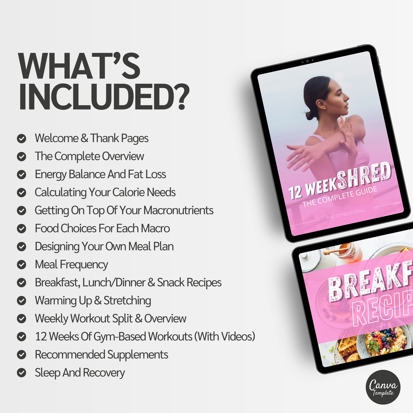 12 Week Fat Loss Program For Women: Fully Editable Template