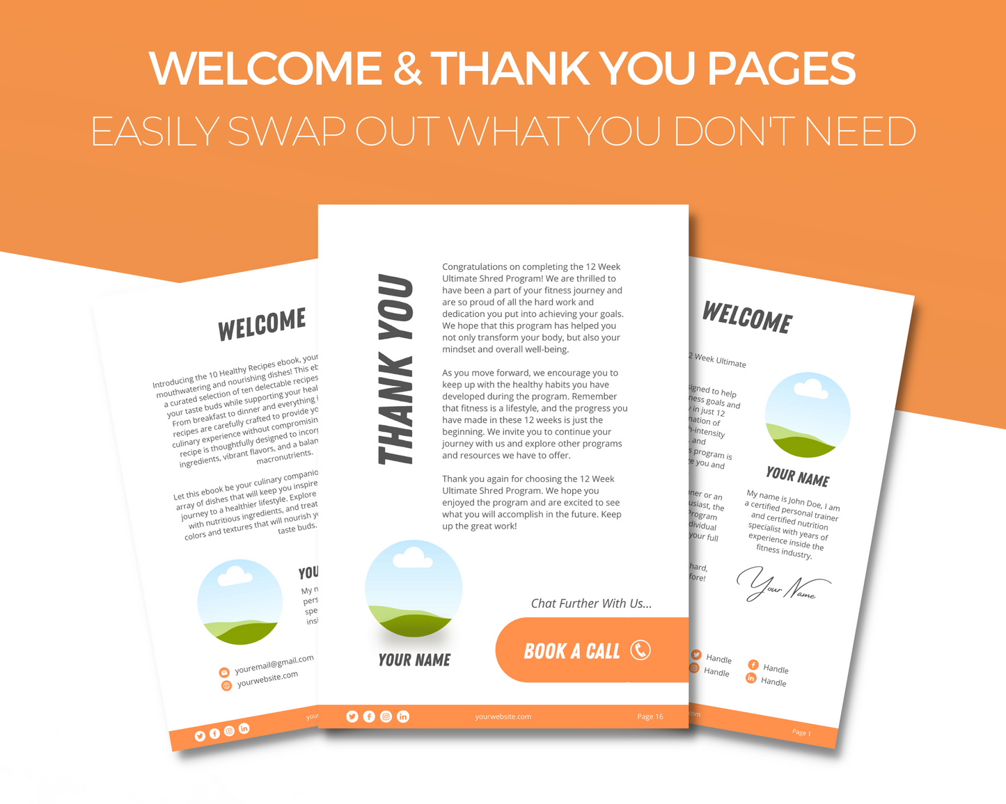 10 Healthy Recipes Ebook: Fully Editable Template ($5 Taster Template)