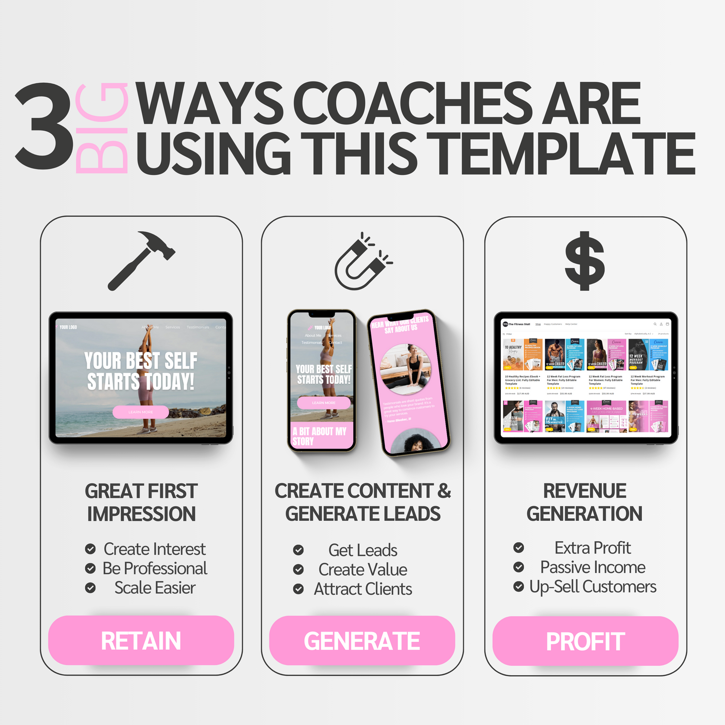 Fitness Website Women: Fully Editable Template