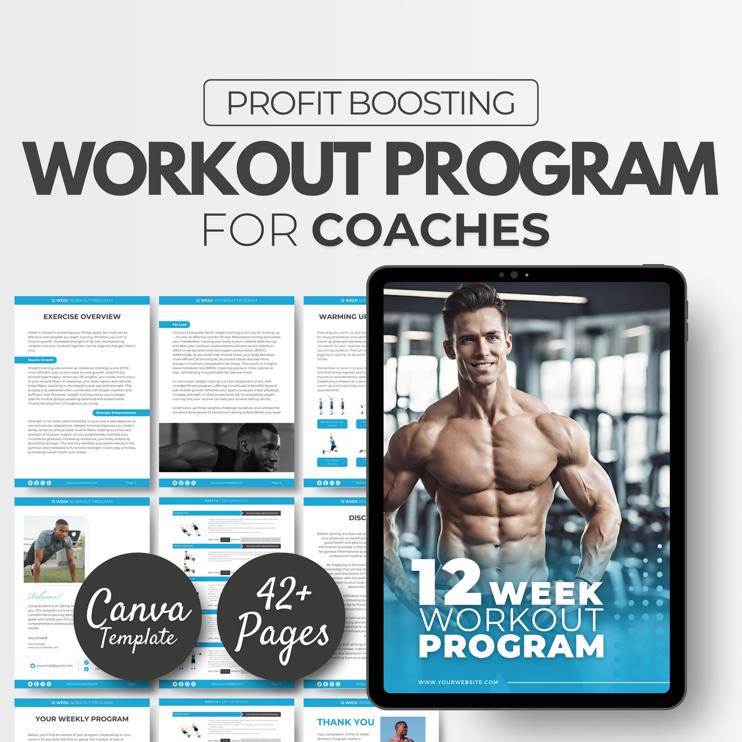12 Week Workout Program For Men Fully Editable Template The Fitness Stall