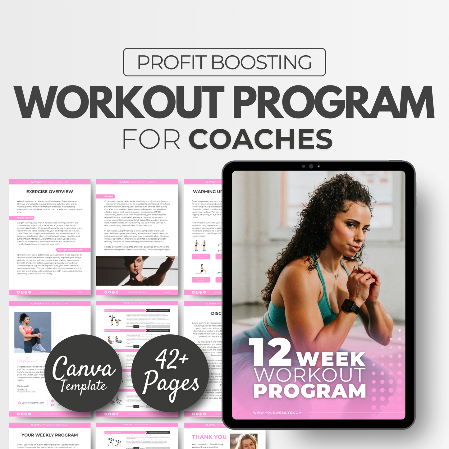 12 Week Workout Program For Women: Fully Editable Template
