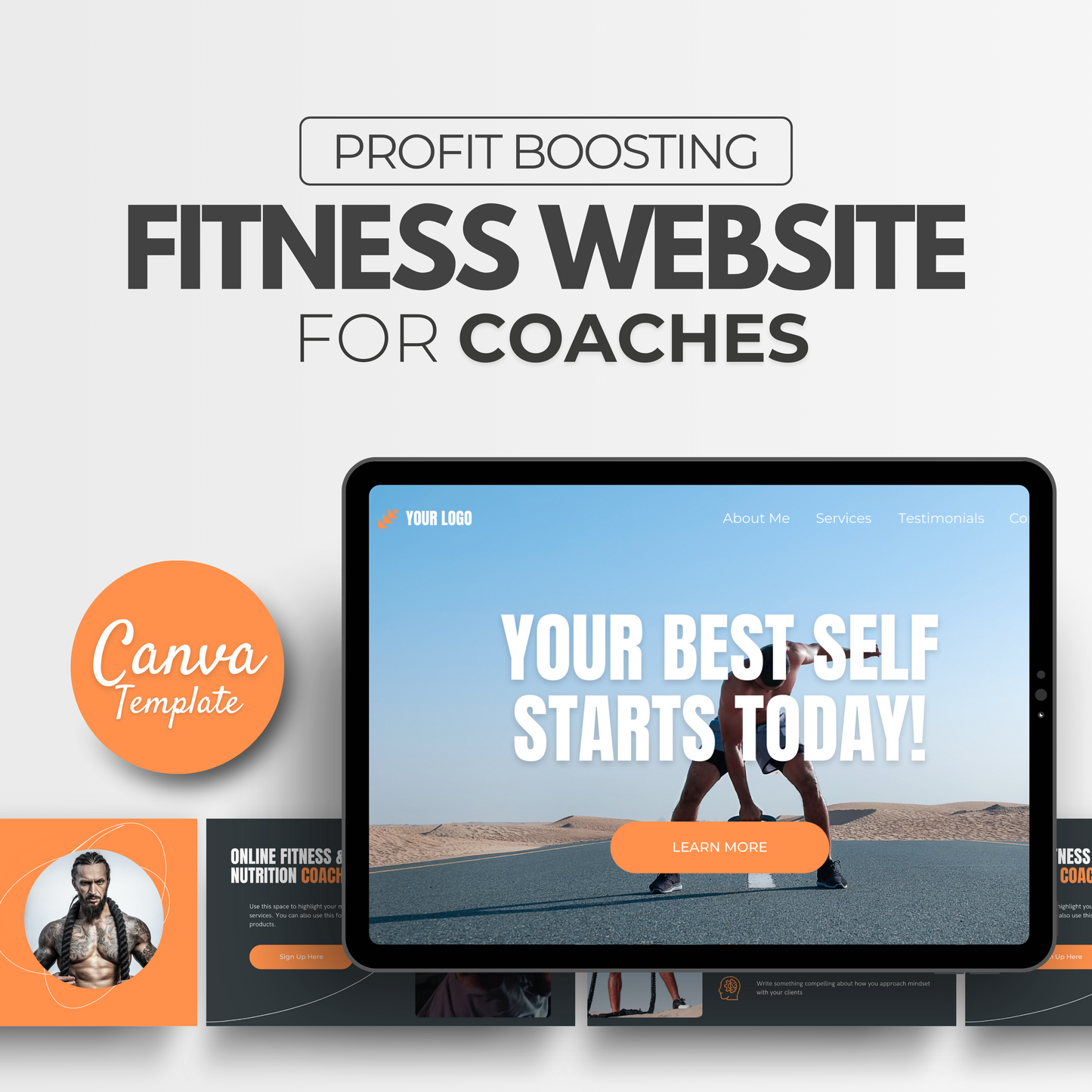 Fitness Website Men: Fully Editable Template