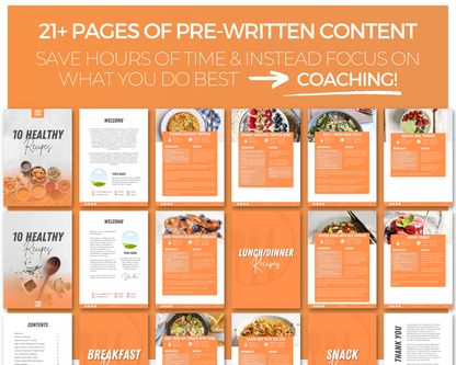 10 Healthy Recipes Ebook: Fully Editable Template ($5 Taster Template)