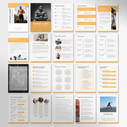 Fitness Client Welcome Pack Men: Fully Editable Template