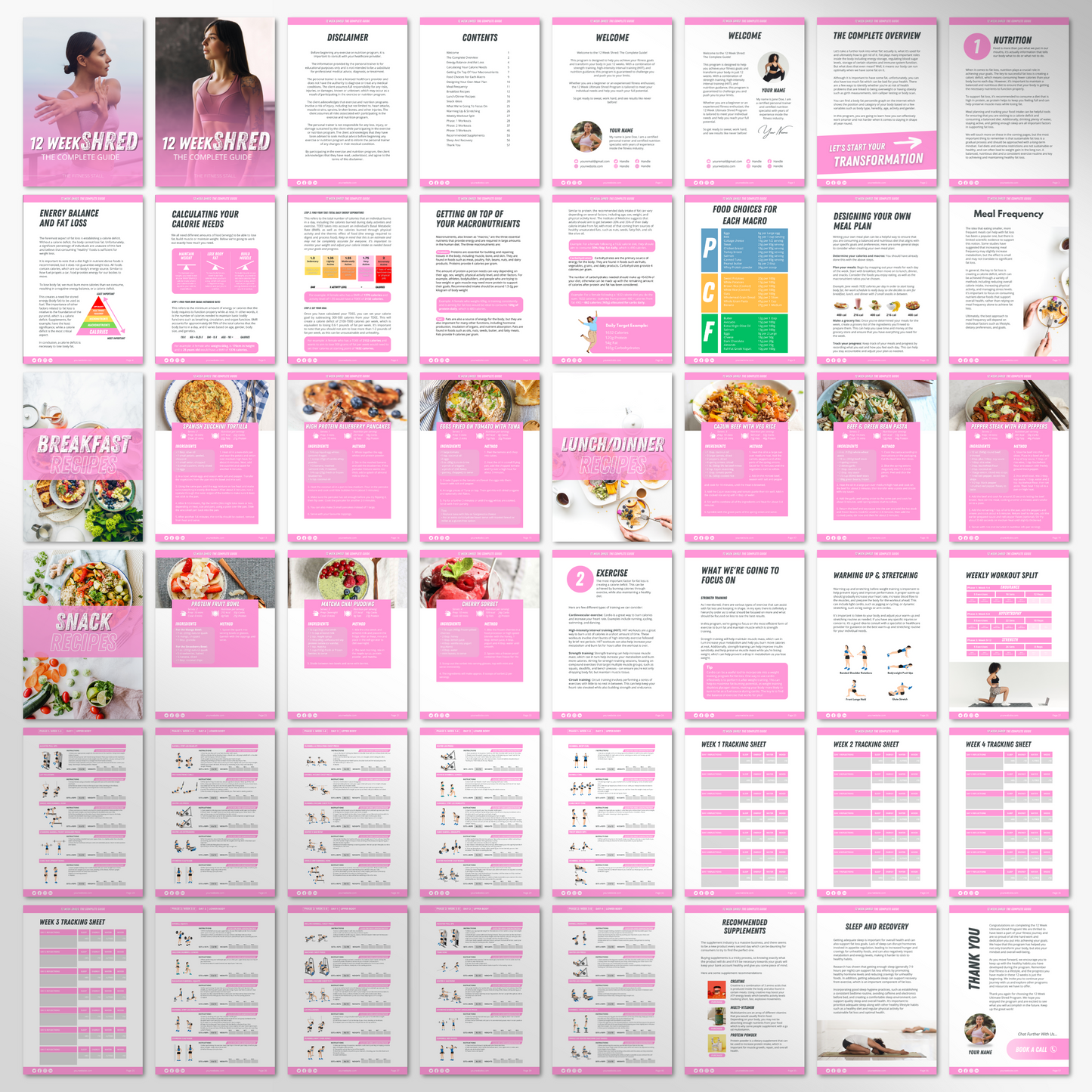 12 Week Fat Loss Program For Women: Fully Editable Template