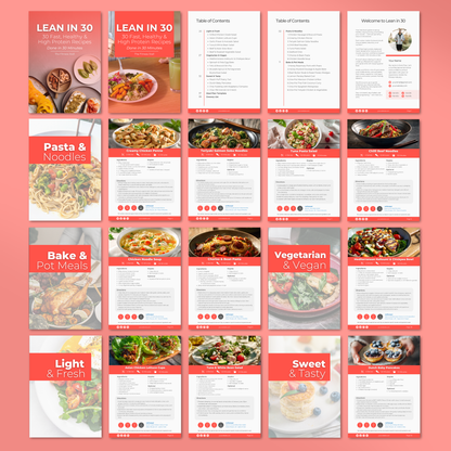 30 Fast, Healthy & High Protein Recipes: Fully Editable Template