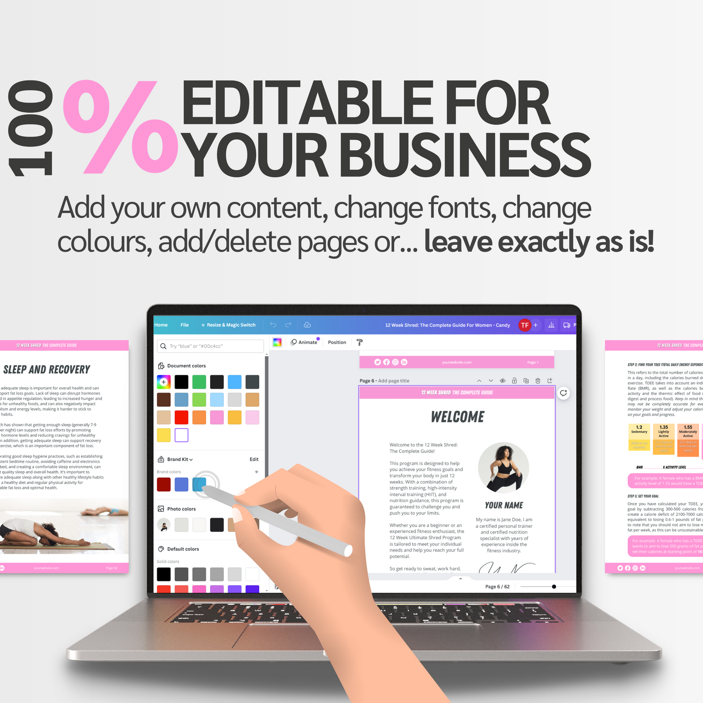 12 Week Fat Loss Program For Women: Fully Editable Template