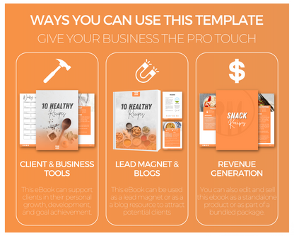 10 Healthy Recipes Ebook: Fully Editable Template ($5 Taster Template)