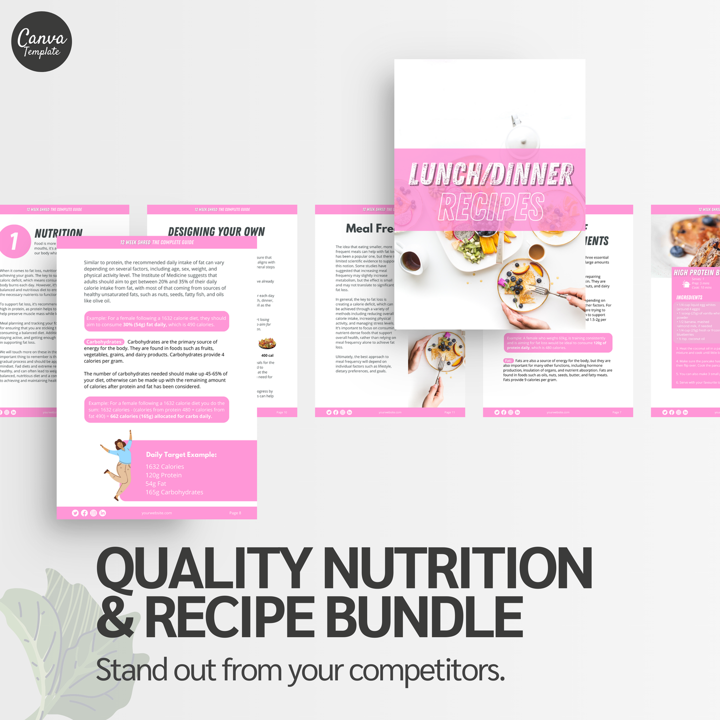 12 Week Fat Loss Program For Women: Fully Editable Template