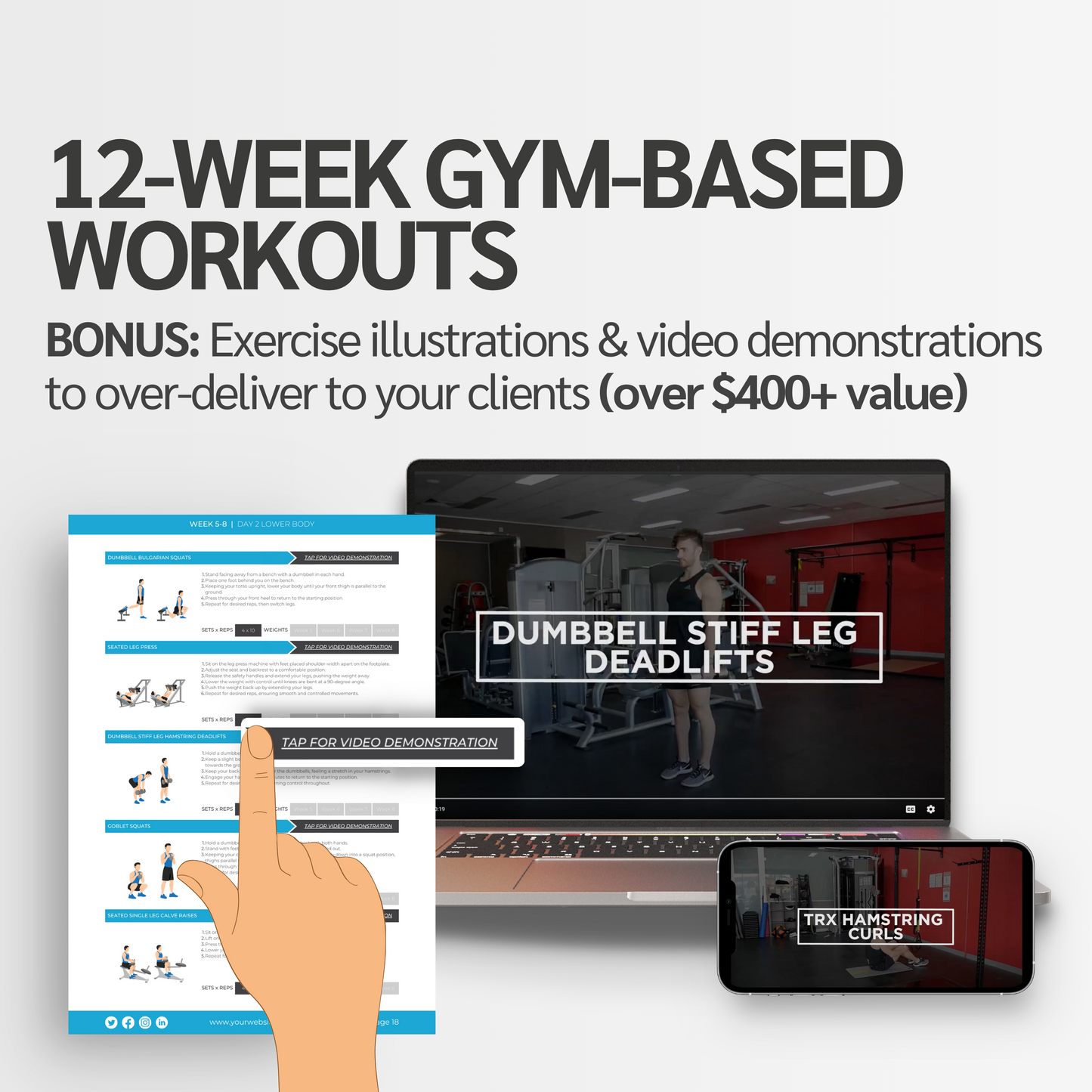 12 Week Workout Program For Men: Fully Editable Template