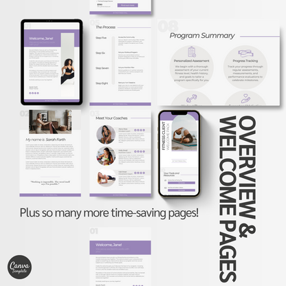 Fitness Client Welcome Pack Women: Fully Editable Template