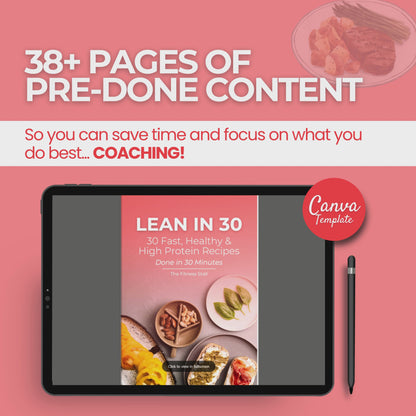 30 Fast, Healthy & High Protein Recipes: Fully Editable Template